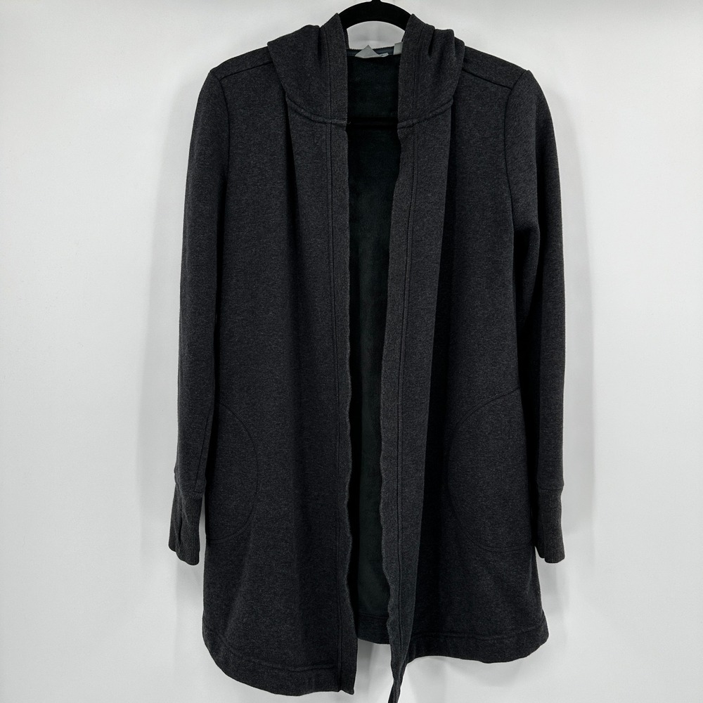 Athleta Pranayama Wrap Hooded‎ Cardigan Gray Fleece XXS Loungewear Athleisure